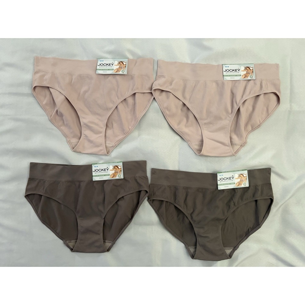 NEW Jockey Black Generation Seamfree Ribbed Bikini Panty Women's 2XLarge 4 Pair